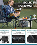 Person sitting in Oversized Camping Chair For Adults With Padded Seat And Back Big And Tall Folks Heavy Duty Portable Foldable Lawn Chair
