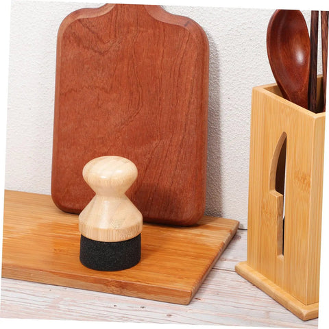 Straight Up Premium Wax Applicator For Cutting Boards Durable Bristle Brush For Mineral Oil Wood Polish Compact Kitchen Tool That Really Delivers The Goods You Need on a wooden cutting board.