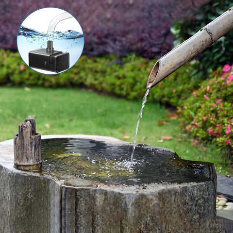 Seven Point Five Watt Solar Water Pump For Ponds And Fountains With DIY Five Foot Tubing Dry Run Protected in stone water feature