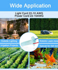 25 Pack Waterproof Direct Burial Wire Nut Splice Kit 22 AWG To 10 AWG shown in various outdoor applications