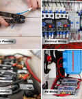 Heavy Duty 5 Gauge Battery Cables 10 Foot Red Black Power Cord Kit shown in solar, electrical, automotive, and RV wiring applications.
