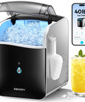Countertop Nugget Ice Maker With App Control And Self Cleaning, Ready In 7 Minutes, Produces 40lbs Per Day, Portable Sonic Ice Machine