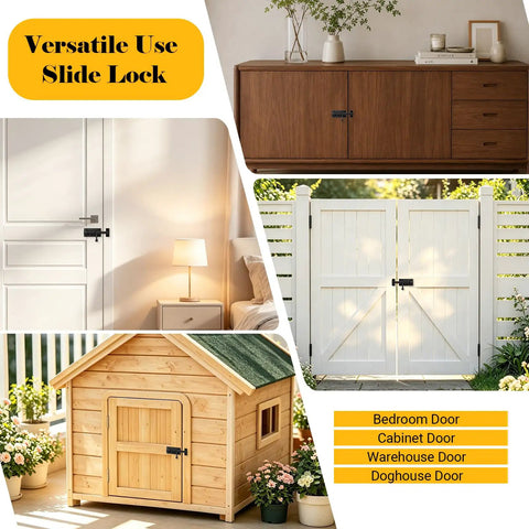 Built Like A Tank 4 Inch Slide Door Lock Latch Hella Durable SUS304 Stainless Steel Barrel Bolt For Outdoor Gate on various doors.