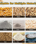 Various materials including grains, feed, sand, and plastic shown for Portable Grain Sucker Auger Conveyor With 2000W High Torque Motor