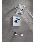 Ara Tub Spout Chrome With Pull Up Diverter in modern bath setup, 5.5 inch reach, shower compatibility, durable chrome finish.