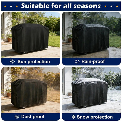 Custom Fit Griddle Cover For Blackstone 28 Inch Griddle Cooking Station With Hood Waterproof Oxford Grill Cover For 1883 1924 And More All Weather Tough Tailored Shield Keeps Grill Clean And Dry shown with seasonal protection features.