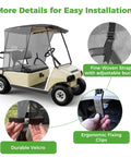 Top Tier Golf Cart Sun Shade Cover Fits Club Car Ds Precedent And Ezgo Txt Rxv Heat Resistant Mesh Curtain with straps and clips