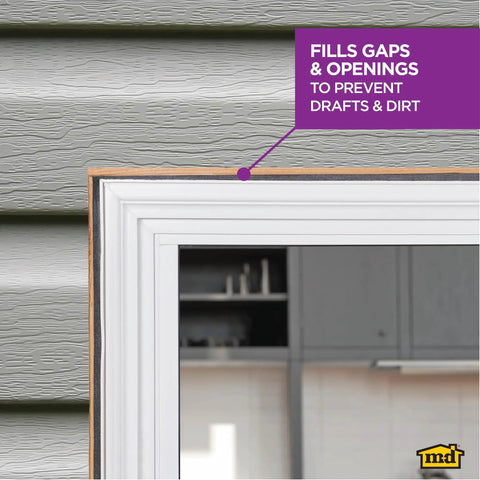 All Purpose Foam Backer Rod For 3/4 Inch Expansion Joints, Gray Caulking Backing Strip 15 Feet Long sealing gaps around a window frame.