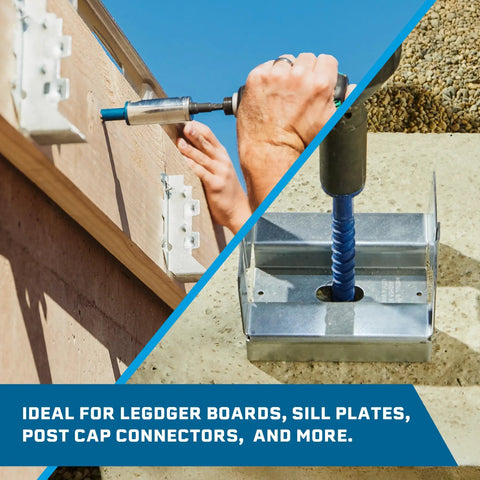 Heavy-Duty Hex Head Concrete Anchors 5/16 X 2-1/4 Inch, 15 Pack, Blue Climaseal Coating used in masonry and concrete installation