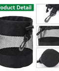 2 Pack Go-To Golf Ball Storage Bags With Nylon Mesh Pouches Drawstring Detail and Clip, Black, Washable Polyester