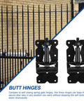 Heavy Duty Gate Hinges 2 Pack For Wooden Fences And Barn Doors Self Closing Outdoor Gate Hardware Tough As Nails