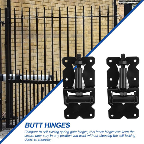 Heavy Duty Gate Hinges 2 Pack For Wooden Fences And Barn Doors Self Closing Outdoor Gate Hardware Tough As Nails