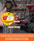 Half Ton Chain Hoist, Ultra Lightweight And Compact, 10 Foot Lift, 11 Inch Low Headroom, for garage engine removal