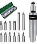 Manual Impact Driver Set One Half Inch Reversible Hand Impact Tool with Twelve CR-V Bits for Slotted Phillips and Hex Fasteners