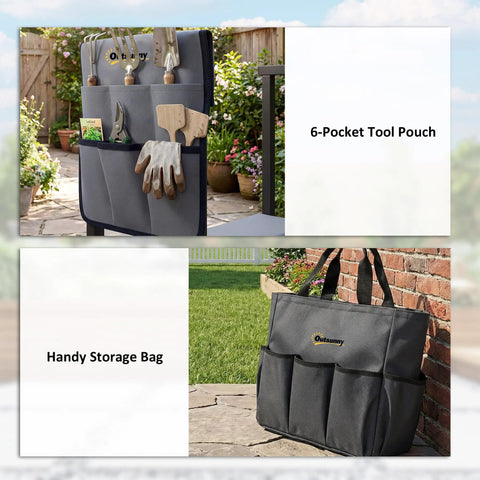 6-pocket tool pouch and storage bag for 330 Pound Heavy Duty Garden Kneeler And Seat With Foldable Frame Extendable Legs