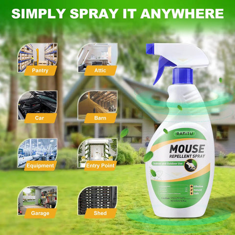 Minty Fresh Peppermint Oil Rodent Spray For Indoor And Outdoor Use Deters Mice Rats Squirrels And Other Pests 16 Oz bottle