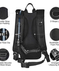 Hydration Backpack With 3L Bladder, Tactical MOLLE Water Pack For Hiking, Biking, Running And Climbing, 900D Nylon Durable design