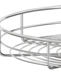 Close-up view of chrome rack detail for 28 Inch Chrome Corner Cabinet Lazy Susan Full Circle Rotating Rack For Corner Base Kitchen.
