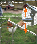 Detail of door adjustment on Large Metal Chicken Coop Walk In Poultry Pen Outdoor Shelter With Waterproof And Anti UV Cover