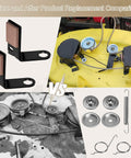 Comparison of Two Set Heavy Duty Brake Pad Kit for 42 Inch Deck X Series Lawn Tractors Mowers before and after replacement.