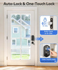Keyless Entry Door Lock With Handle And Electronic Keypad Deadbolt High Security Front Door Handle Set For Home Or Rental Auto Locking Easy Install Oil Rubbed Bronze Finish Supports 20 User Pin Codes One Time Codes Two Backup Keys on door