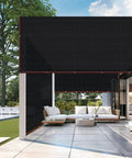 85 To 90 Percent Shade Cloth For Garden Plants Six By Three Point Two Feet Black Sun Block Shade Cover Mesh Tarp With Grommets installed on patio