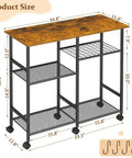 Must-Have Rolling Kitchen Microwave Cart With 3 Tier Shelves, Adjustable Shelf, And Lockable Wheels For Coffee Bar, Bakers Rack