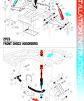 Installation guide for Golf Cart Shocks For Club Car DS And Precedent Front And Rear Absorbers Fits DS G And E 1988 Up
