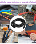 Slick Ten Foot Black Split Wire Loom Tubing Packing A Bendy One And A Half Inch Covering to corral wires in various applications.