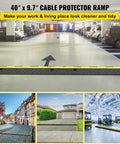Two Channel Cable Protector Ramp Set Four Pack Modular Rubber Speed Bump Mats For Driveways in parking garage.