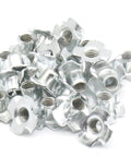Tough As Nails Zinc Plated Carbon Steel Tee Nuts Four Pronged M4 X 6 5mm for secure furniture connections, pack of 50.