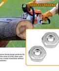 Sprocket Cover Bar Nut Kit For Stihl MS171 MS181 MS192T MS211 Chainsaws, shown with nuts and chainsaw in use
