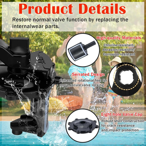 Pool Valve Rebuild Kit For 2-Port And 3-Port Jandy NeverLube Valves 4715 4716 4717 4724 And Gray 1154 1157 2875 2876 displayed