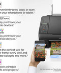 Wireless MegaTank Photo All In One Printer With Alexa Compatibility Smart Reorders Ink Refill No Fuss Print Copy Scan Black Finish