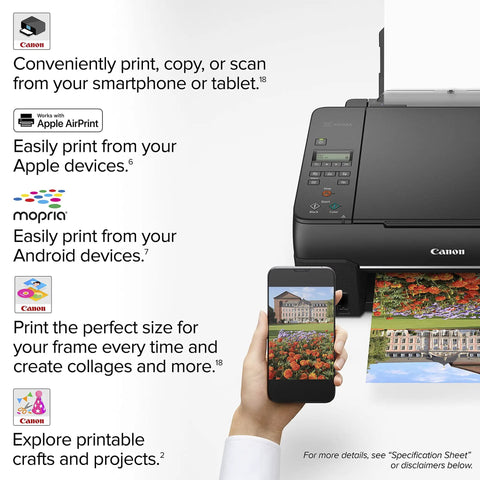 Wireless MegaTank Photo All In One Printer With Alexa Compatibility Smart Reorders Ink Refill No Fuss Print Copy Scan Black Finish