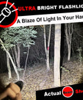 Beam from Four Pack Zoomable LED Tactical Flashlights With Ridiculously Bright Lumens Durable Aluminum Build Water Resistant