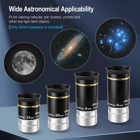 1.25 Inch Hd Fully Multi Coated Eyepiece With 66 Degree Ultra Wide Angle For Astronomy Telescopes with moon and galaxy view