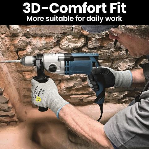 Ultimate Cut Resistant Work Gloves For High Risk Jobs ANSI A7 Protection used in drilling against brick wall