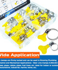 Stainless Steel Hose Clamp Assortment Kit, 48 Pieces, Adjustable 8-29mm Worm Gear Clamps For Plumbing, Automotive And Mechanical Projects