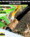 Full Port Three Quarter Inch Brass Ball Valve With Lead Free Brass, Female NPT Connection, installed in garden pipes