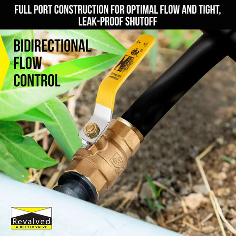 Full Port Three Quarter Inch Brass Ball Valve With Lead Free Brass, Female NPT Connection, installed in garden pipes