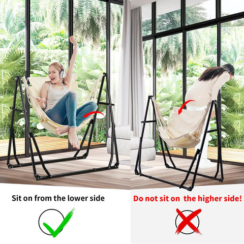 2 In 1 Outdoor Hammock With Stand Hangout Ready Swing Chair Portable Heavy Duty Steel Frame Backyard Vibe Usage Instructions