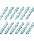 Heavy Duty M8 X 50mm Double Headed Hanger Bolts 12 Pieces Zinc Plated Carbon Steel Shoulder Screws arranged in rows.