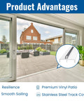 Premium Vinyl Sliding Door Track With Stainless Steel Cover For A Slick Glide On Patio, 72 Inch Length Installation View