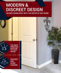 Knockout Heavy Duty Door Bumper Keeps Walls Looking Sharp Satin Stainless Steel Rubber Wall Mount Stopper in modern room interior.