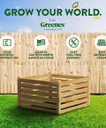 Premium Cedar Wood Compost Bin, 36 X 36 X 31 Inches, Three Quarter Inch Thick North American Cedar, 174 Gallons, Made In USA