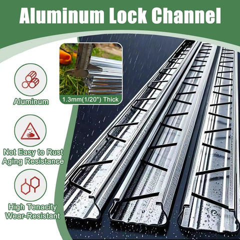 Beefed Up Heavy Duty Greenhouse Wiggle Wire And Lock Channel Kit With Rustproof Aluminum Track And PVC Coated Spring Wire For Door Window Roof Insulation And Cover Attachments