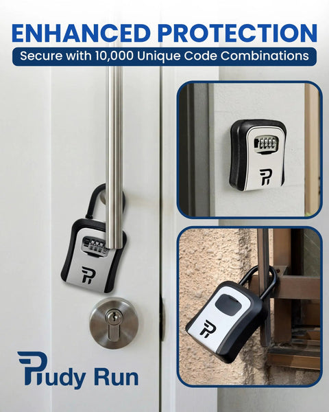 Outdoor Key Lock Box With Four Digit Code For Outside Use Heavy Duty Weatherproof Metal Safe For Keys Large Six Point Seven Inch Lockbox