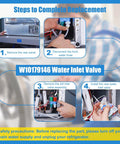 Water Inlet Valve Replacement For Whirlpool Kenmore Maytag Amana KitchenAid And IKEA Refrigerators Not All Models Ready To Install Durable Fit Replacement Part W10179146 Compatible With W10155357 AP6016381 PS11749668 installation steps guide