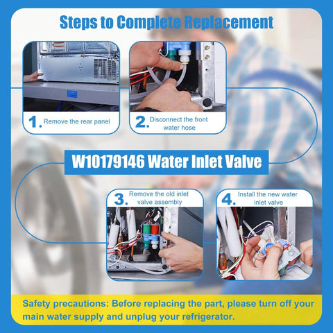 Water Inlet Valve Replacement For Whirlpool Kenmore Maytag Amana KitchenAid And IKEA Refrigerators Not All Models Ready To Install Durable Fit Replacement Part W10179146 Compatible With W10155357 AP6016381 PS11749668 installation steps guide